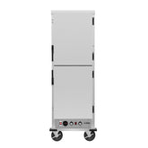 33 in. Commercial Insulated Heated Holding/Proofing  Cabinet with Wire Racks and Solid Dutch Doors in Silver (KM-CHP36-WIDD)